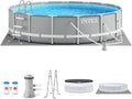 Frame Premium Above Ground Swimming Pool Set: 10ft x 30in – Includes 330 GPH Cartridge Filter Pump – SuperTough Puncture Resistant – Rust Resistant – 1185 Gallon Capacity