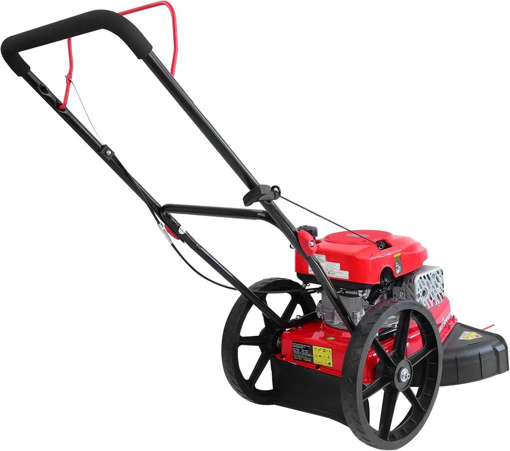 Walk Behind String Trimmer Mower, 22-Inch 161cc 4-Stroke Engine with High Wheel