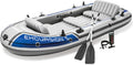 Includes Deluxe 54in Boat Oars and High-Output Pump – SuperTough PVC – Adjustable Seats with Backrest – Fishing Rod Holders – Welded Oar Locks