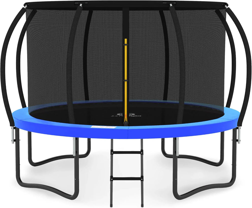 JUMPZYLLA Trampoline 8FT 10FT 12FT 14FT 15FT 16FT Trampoline with Enclosure - Recreational Trampolines with Ladder and AntiRust Coating, ASTM Approval Outdoor Trampoline for Kids