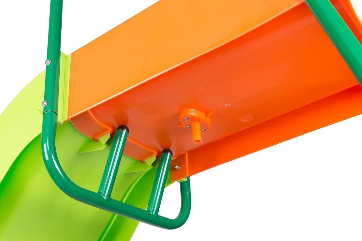 Outdoor play set: Children's slide: 10-foot independent climbing frame, swing set, jungle-style playground. The design is loved by children - ground pool slide, suitable for use in summer backyard.