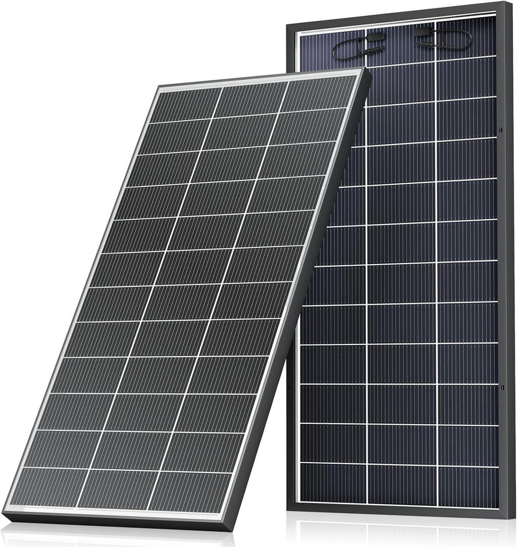 Bifacial 100W Solar Panels, 18BB 12V/24V Monocrystalline High-Efficiency Module PV Power Charger Solar Panels for Homes Camping RV Battery Boat Caravan and Other Off-Grid Applications (100W 2pack)