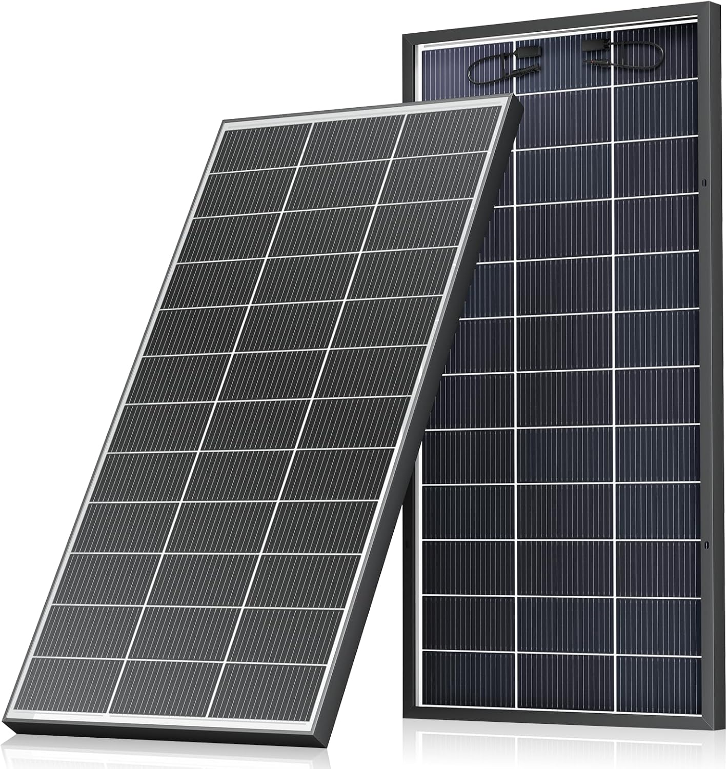 Bifacial 100W Solar Panels, 18BB 12V/24V Monocrystalline High-Efficiency Module PV Power Charger Solar Panels for Homes Camping RV Battery Boat Caravan and Other Off-Grid Applications (100W 2pack)