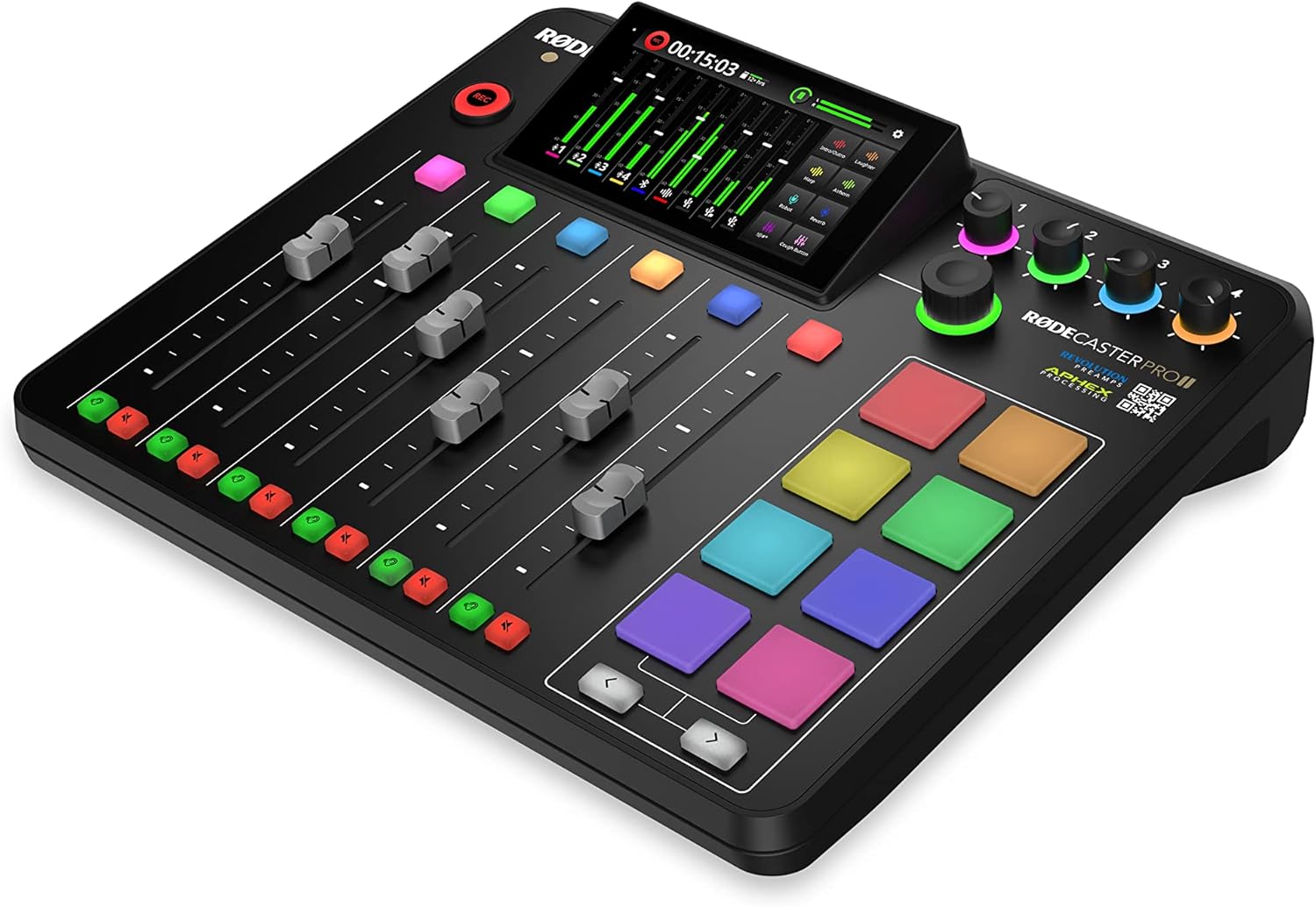 RODE RODECaster Pro II All-in-One Production Solution for Podcasting, Streaming, Music Production and Content Creation, Black