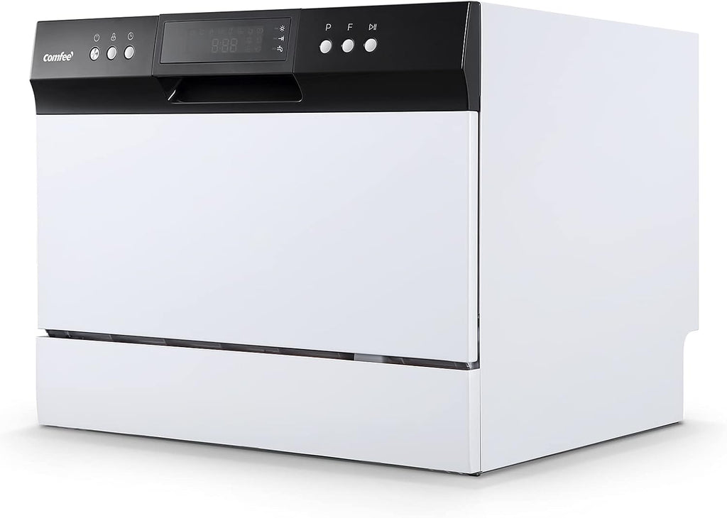 Countertop Dishwasher, Energy Star Portable Dishwasher, 6 Place Settings, Mini Dishwasher with 8 Washing Programs, Speed, Baby-Care, ECO& Glass, Dish Washer for Dorm, RV& Apartment