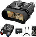 Night Vision Goggles - Night Vision Binoculars for Adults, FHD 1080P Infrared Digital Night Vision with 8X Zoom, 4000mAh Rechargeable Hunting Night Vision with 32GB Card (Black)
