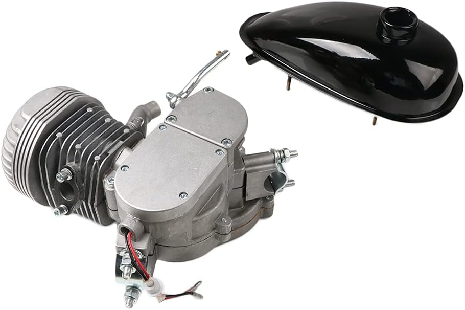 100cc 2-Stroke Bicycle Gasoline Engine Motor Kit DIY Motorized Bike Single Cylinder Air-cooled (Black-100cc)