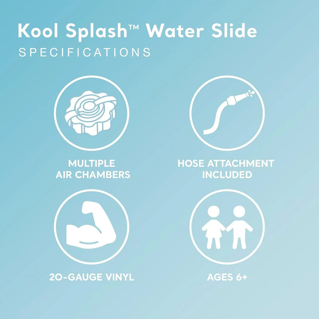 Intex Kool Splash Inflatable Water Slide Swimming Pool Play Center with Built in Sprayers for Kids and Adults, Ages 6 and Up, Blue