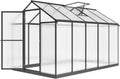 6' x 8' x 6.4' Polycarbonate Greenhouse, Aluminum Walk-in Green House Kit Garden, Plants Grow with Rain Gutter and Roof Vent