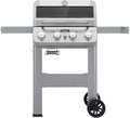 4-Burner Liquid Propane Gas Grill, Silver Stainless Steel Grill Outdoor Patio Garden Barbecue Grill with Clearview® Lid and One Foldable Shelves, Mesa400MF