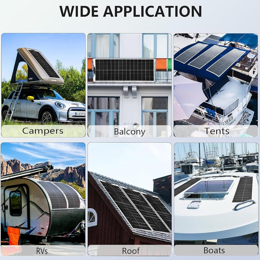 400 Watt Solar Panel Kit, 2 × 200 Watt Flexible Monocrystalline Solar Panel with 60A Charge Controller, 18V Solar Panel for Car Battery Camper RV Yacht Battery Boat