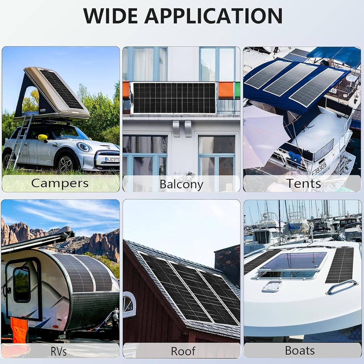 400 Watt Solar Panel Kit, 2 × 200 Watt Flexible Monocrystalline Solar Panel with 60A Charge Controller, 18V Solar Panel for Car Battery Camper RV Yacht Battery Boat