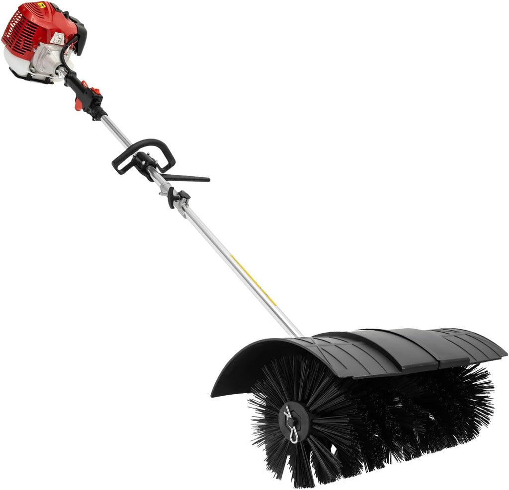 Gas Handheld Sweeper, 52cc 2Stroke 2.3HP Engine Power Snow Sweeping Broom Driveway Turf Lawns Artificial Grass Power Brush Lawn Sweeper Cleaner Tools