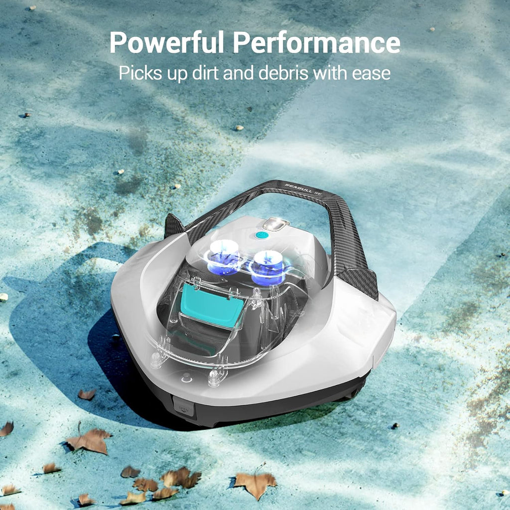 Cordless Robotic Pool Cleaner, Pool Vacuum Lasts 90 Mins, LED Indicator, Self-Parking, Ideal for Above/In-Ground Flat Pools up to 40 Feet