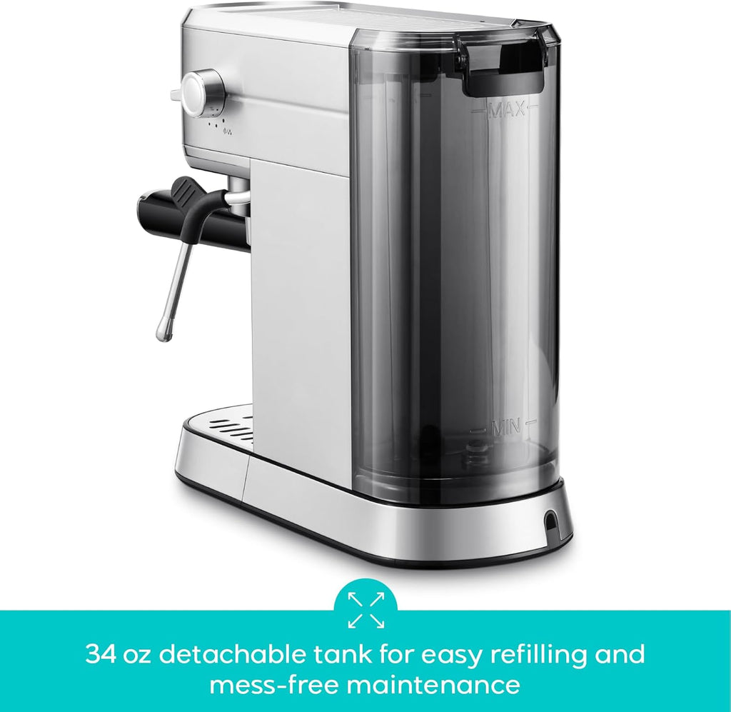 CASABREWS Espresso Machine 20 Bar, Professional Espresso Maker with Milk Frother Steam Wand, Compact Espresso Coffee Machine with 34oz Removable Water Tank for Cappuccino, Latte, Gift for Dad or Mom