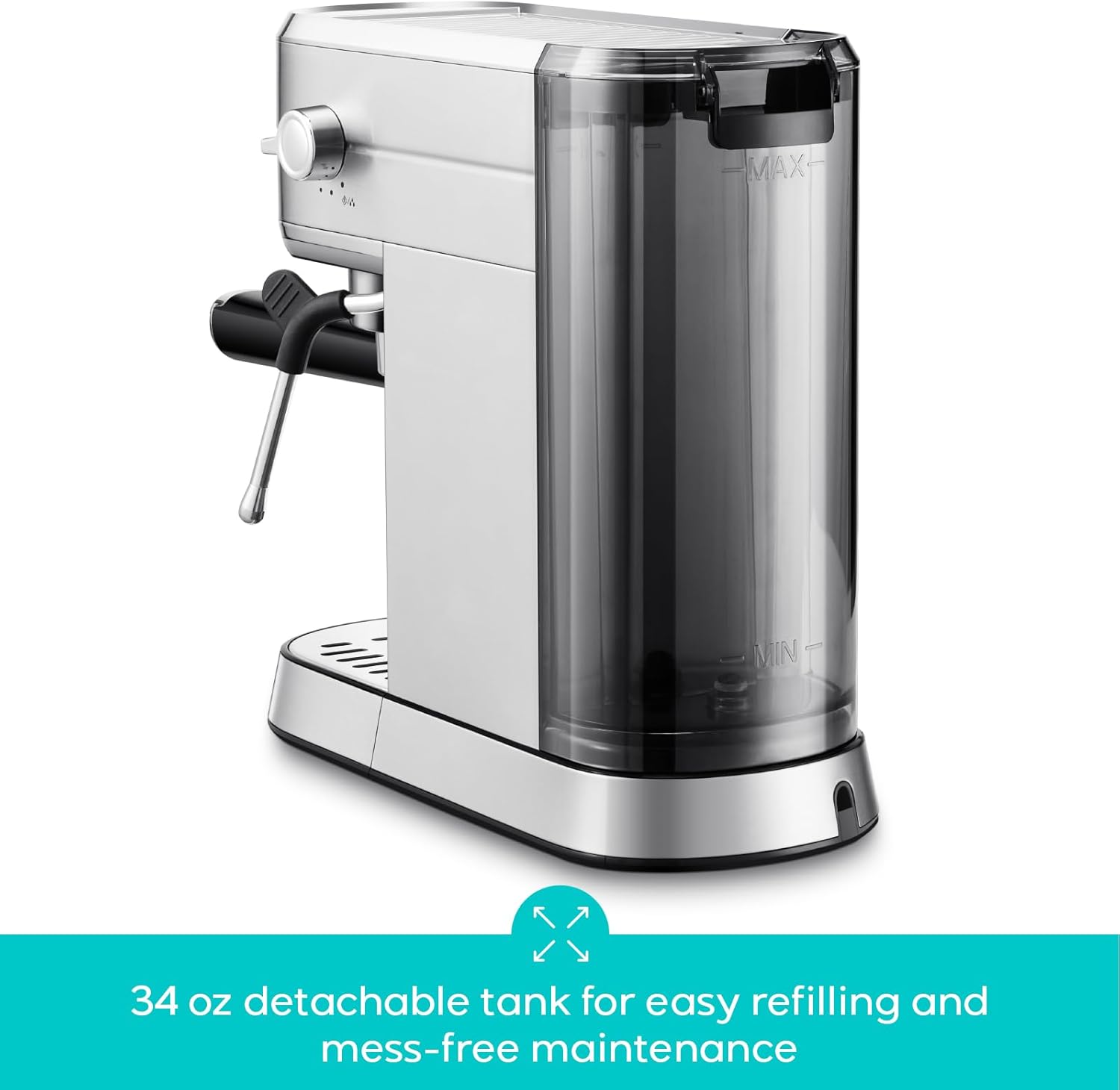 CASABREWS Espresso Machine 20 Bar, Professional Espresso Maker with Milk Frother Steam Wand, Compact Espresso Coffee Machine with 34oz Removable Water Tank for Cappuccino, Latte, Gift for Dad or Mom