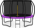 JUMPZYLLA Trampoline 8FT 10FT 12FT 14FT 15FT 16FT Trampoline with Enclosure - Recreational Trampolines with Ladder and AntiRust Coating, ASTM Approval Outdoor Trampoline for Kids