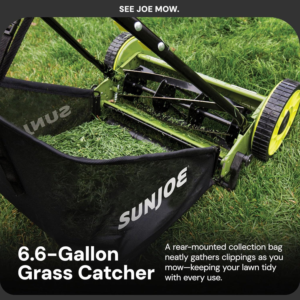 18-Inch Manual Reel Mower with Grass Catcher