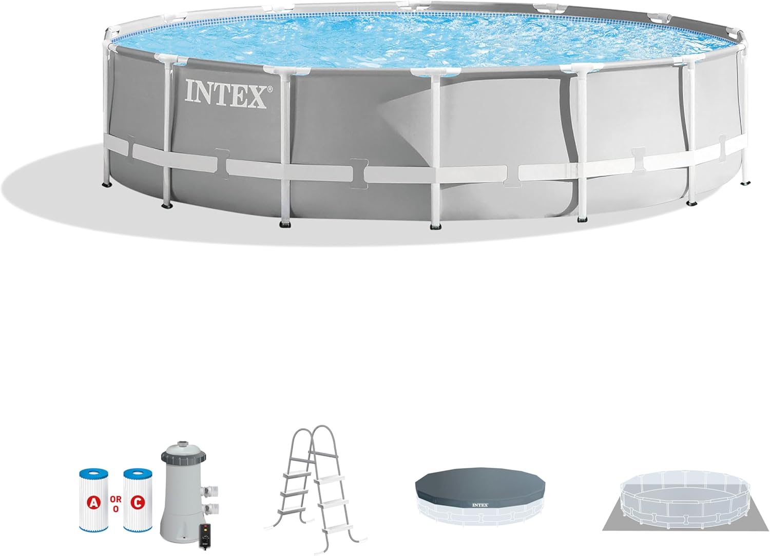 Frame Premium Above Ground Swimming Pool Set: 10ft x 30in – Includes 330 GPH Cartridge Filter Pump – SuperTough Puncture Resistant – Rust Resistant – 1185 Gallon Capacity
