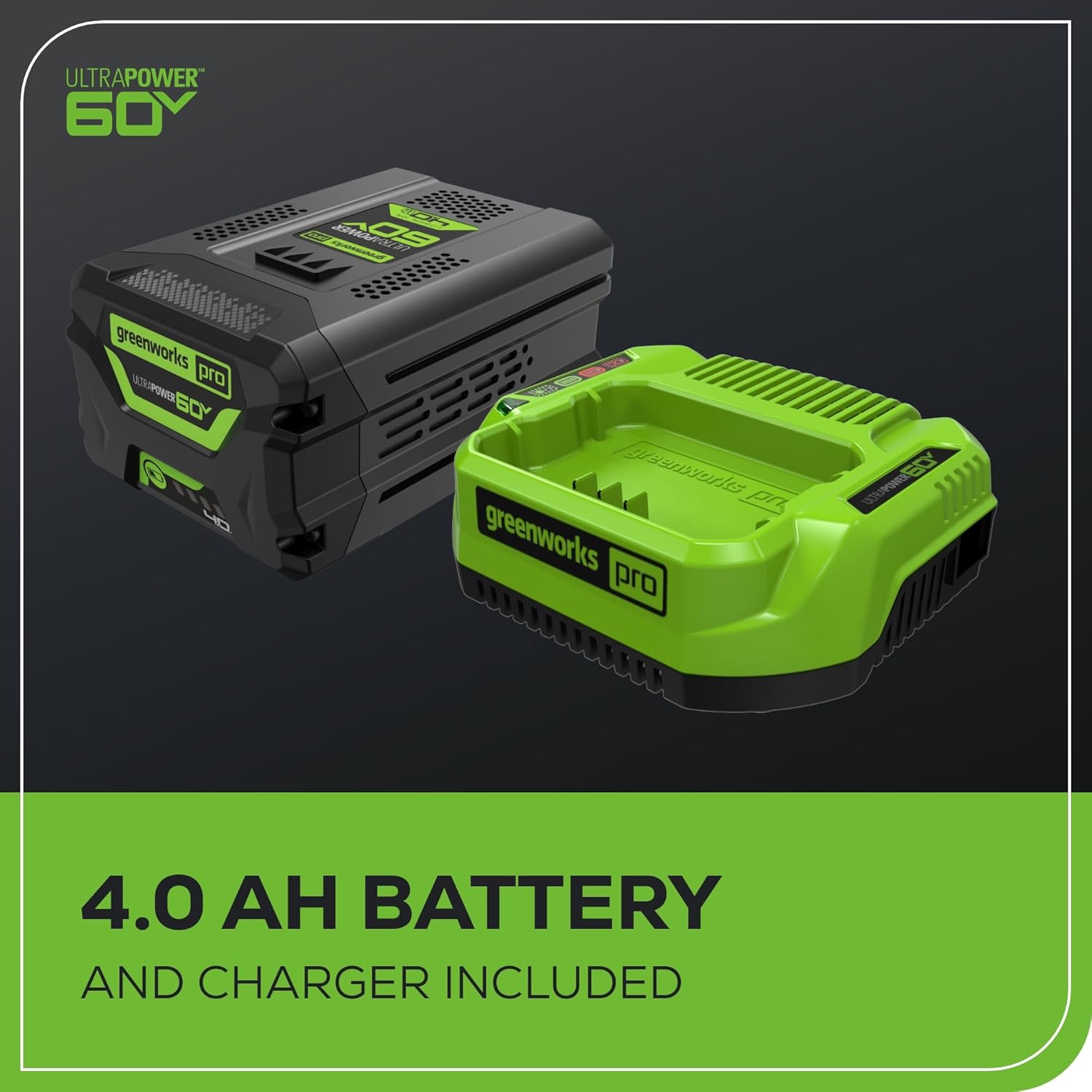 60V 13-inch cordless trimmer and leaf sweeper combo set, including 4.0 Ah battery and charger