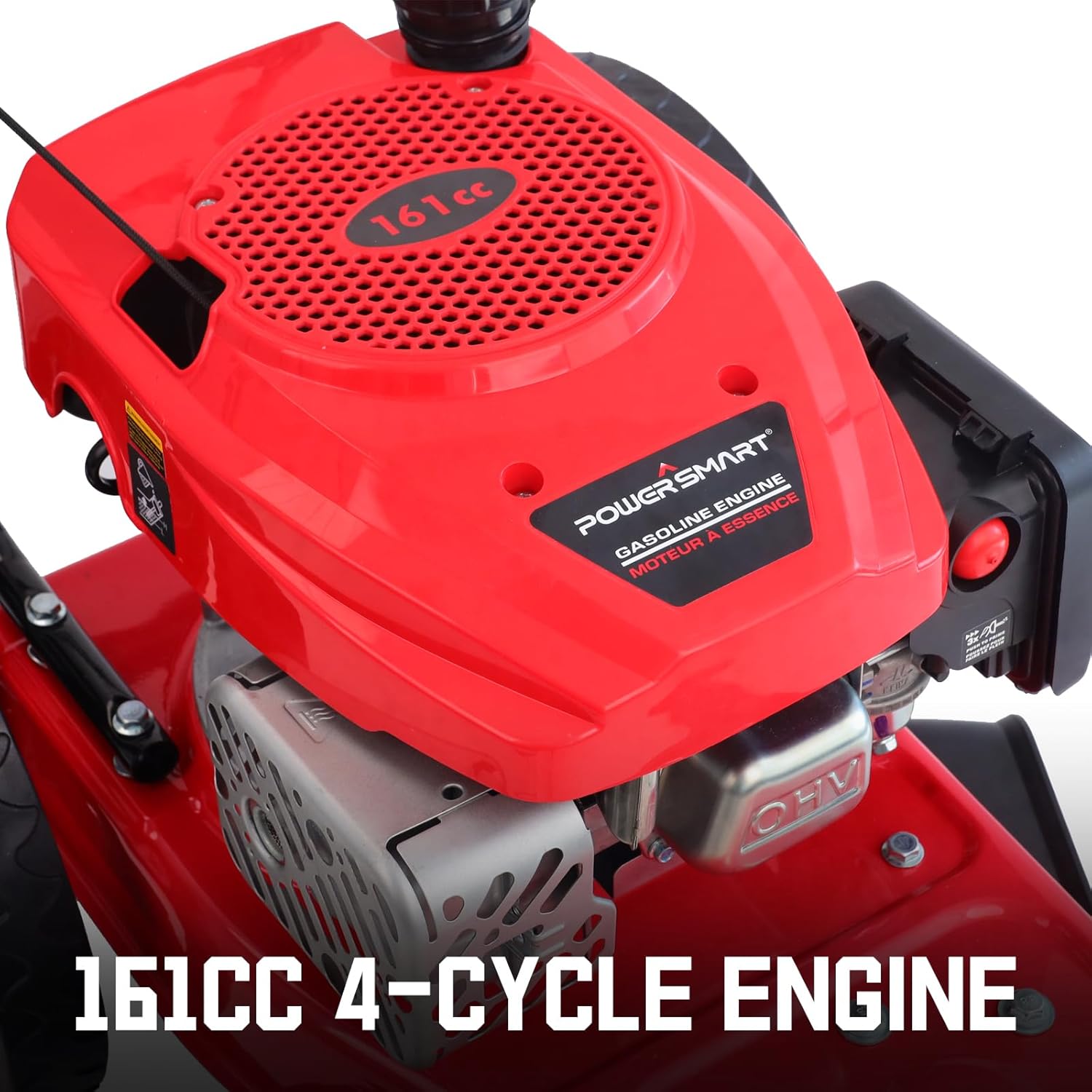 Walk Behind String Trimmer Mower, 22-Inch 161cc 4-Stroke Engine with High Wheel