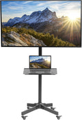 Suitable for mobile TV carts with screens ranging from 32 to 83 inches and weighing no more than 110 pounds. Equipped with LCD, LED, OLED 4K smart flat and curved display screens, featuring rollable stands and laptop/DVD stands, and equipped with loc