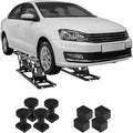 7,000 LBS Capacity Portable Car Lift, with Extended-Length Plates, 26.8" Max. Height, Heavy-Duty Carbon Steel Truck Lift with Power Unit for Home Garage Shop