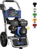 Gas Pressure Washer, 3400 PSI and 2.6 Max GPM, Onboard Soap Tank, Spray Gun and Wand, 5 Nozzle Set, CARB Compliant, for Cars/Fences/Driveways/Homes/Patios/Furniture