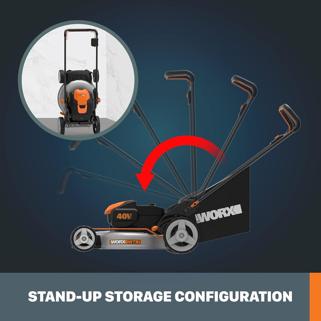 40V Power Share 20” Push Lawn Mower with Two 4.0Ah High-Capacity Batteries, Black and Orange