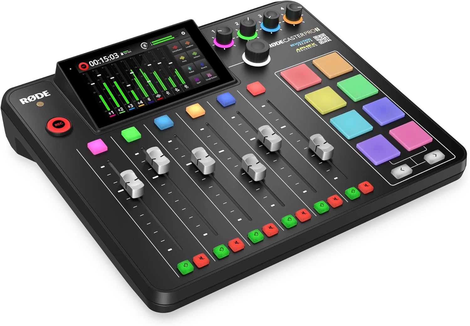 RODE RODECaster Pro II All-in-One Production Solution for Podcasting, Streaming, Music Production and Content Creation, Black