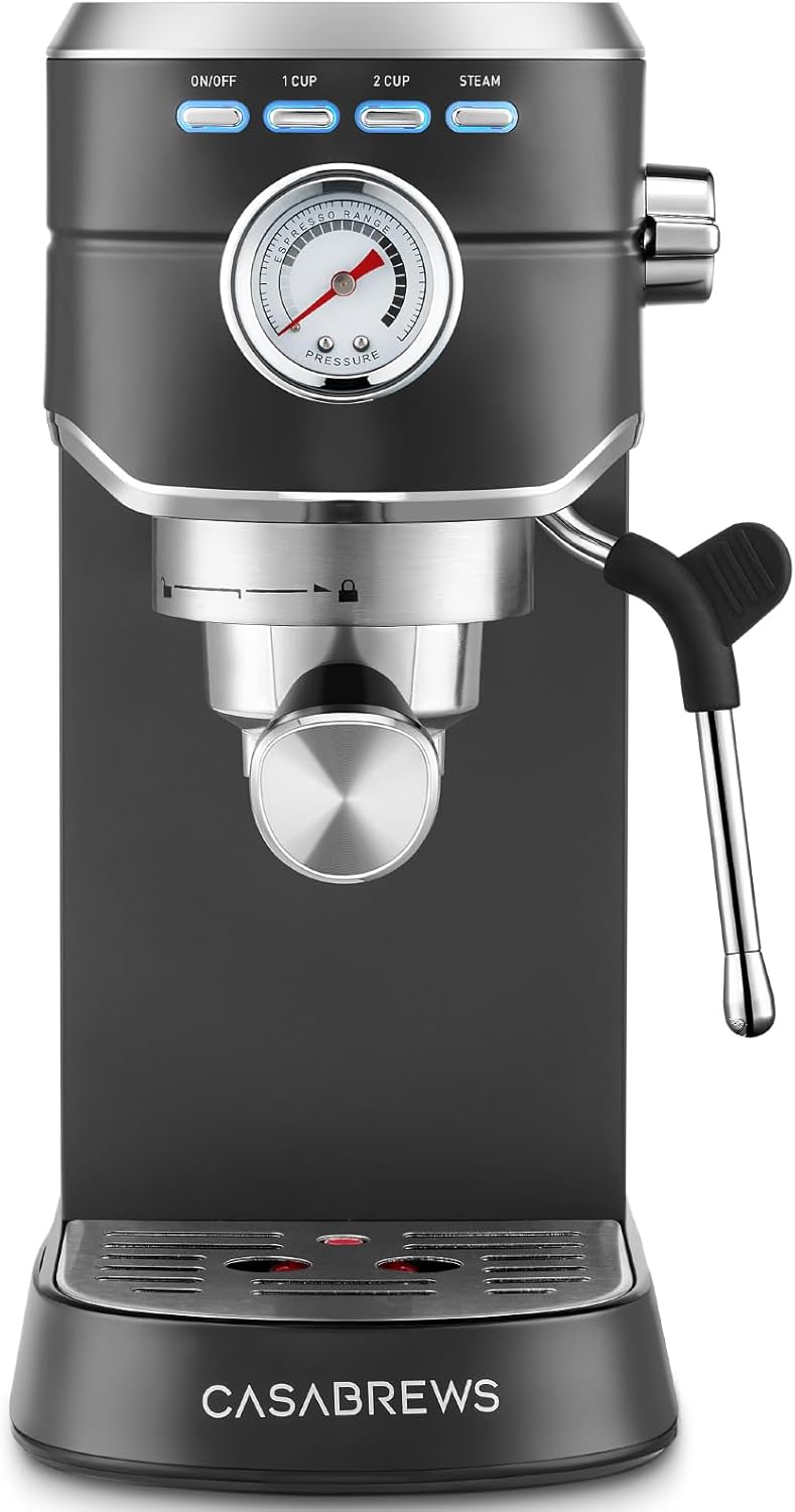 CASABREWS Espresso Machine 20 Bar, Professional Espresso Maker with Milk Frother Steam Wand, Compact Espresso Coffee Machine with 34oz Removable Water Tank for Cappuccino, Latte, Gift for Dad or Mom