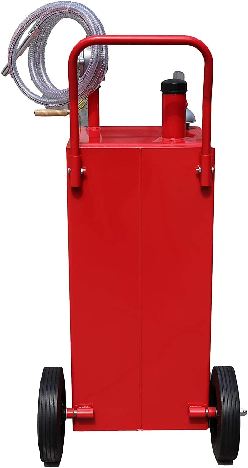 30 Gallon Fuel Transfer Tanks Gas Caddy Fuel Storage Gasoline Diesel Can with Pump for ATVs Cars Mowers