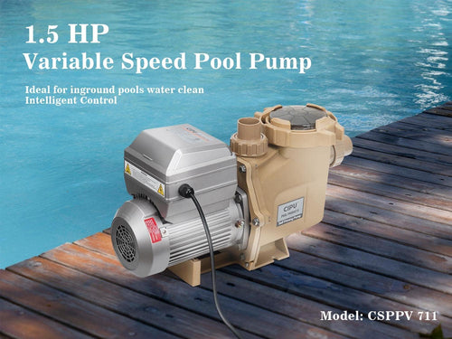 1.5HP Variable Speed Pool Pump 230V High Performance Intelligent Control for Inground Swimming Pools All-Weather Water Clean Filter Pump System Replacement