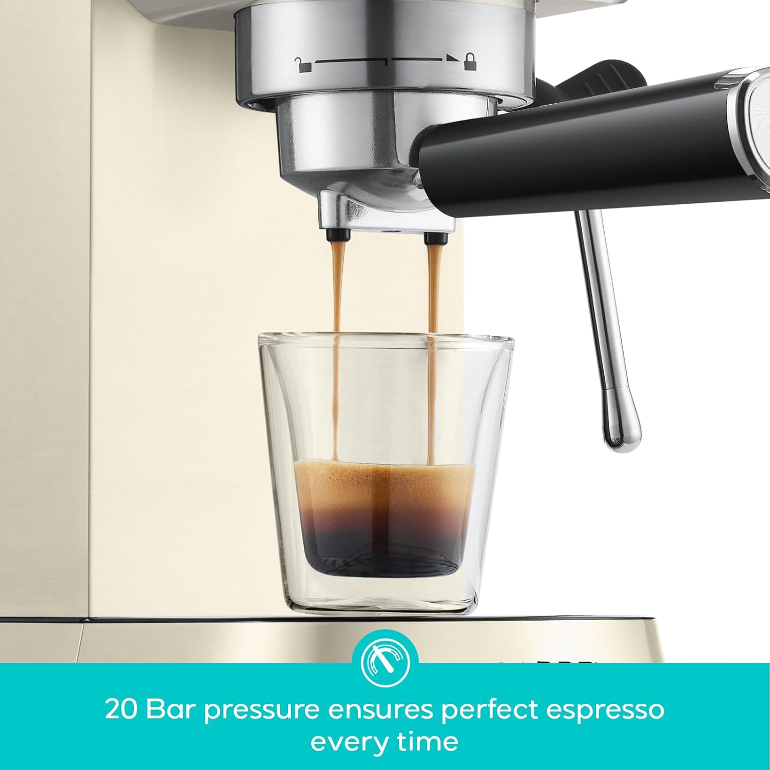 CASABREWS Espresso Machine 20 Bar, Professional Espresso Maker with Milk Frother Steam Wand, Compact Espresso Coffee Machine with 34oz Removable Water Tank for Cappuccino, Latte, Gift for Dad or Mom