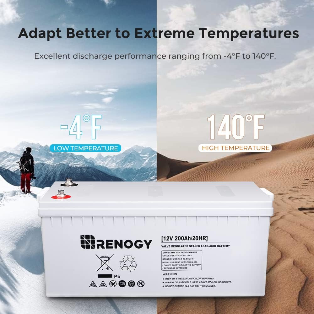 Deep Cycle AGM Battery 12 Volt 100Ah, 3% Self-Discharge Rate, 2000A Max Discharge Current, Safe Charge Most Home Appliances for RV, Camping, Cabin, Marine and Off-Grid System, Maintenance-Free