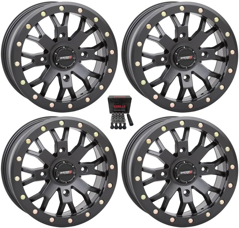 3 SB-4 Beadlock Black (4+3) UTV Wheels 15" Polaris RZR 1000 XP/Ranger XP 900/1000
