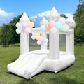White Bounce House Indoor Outdoor Bouncy Castle for Kids 2-8 Oxford Toddler Bounce House with Slide Balloon & Blower,103 x 71 x 90 inch,Children's Birthday Party Easter Party Gifts