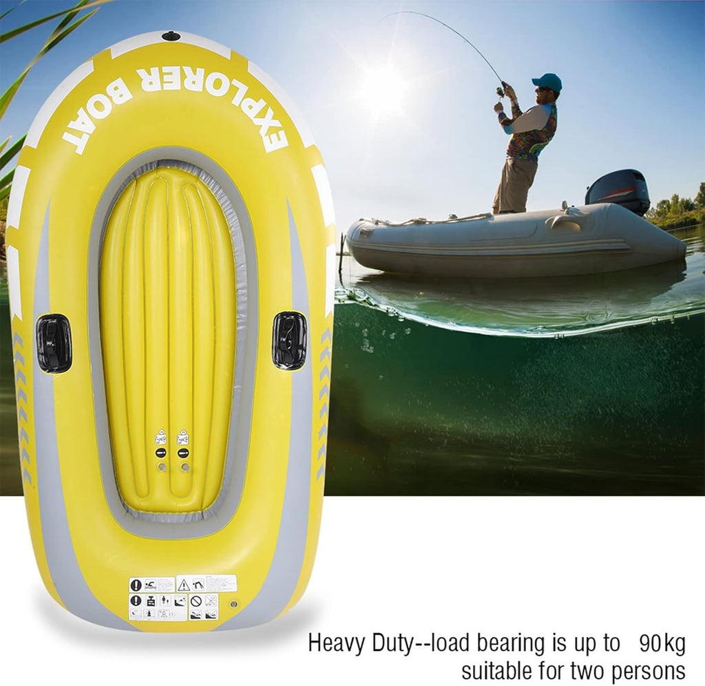Inflatable Kayak Series, Inflatable Boat Set, Inflatable Boat Rafts Dual Air Chambers, Welded Oar Locks, Grab Handles, Bow Rope, Sporty Design, 2 Person for Adults
