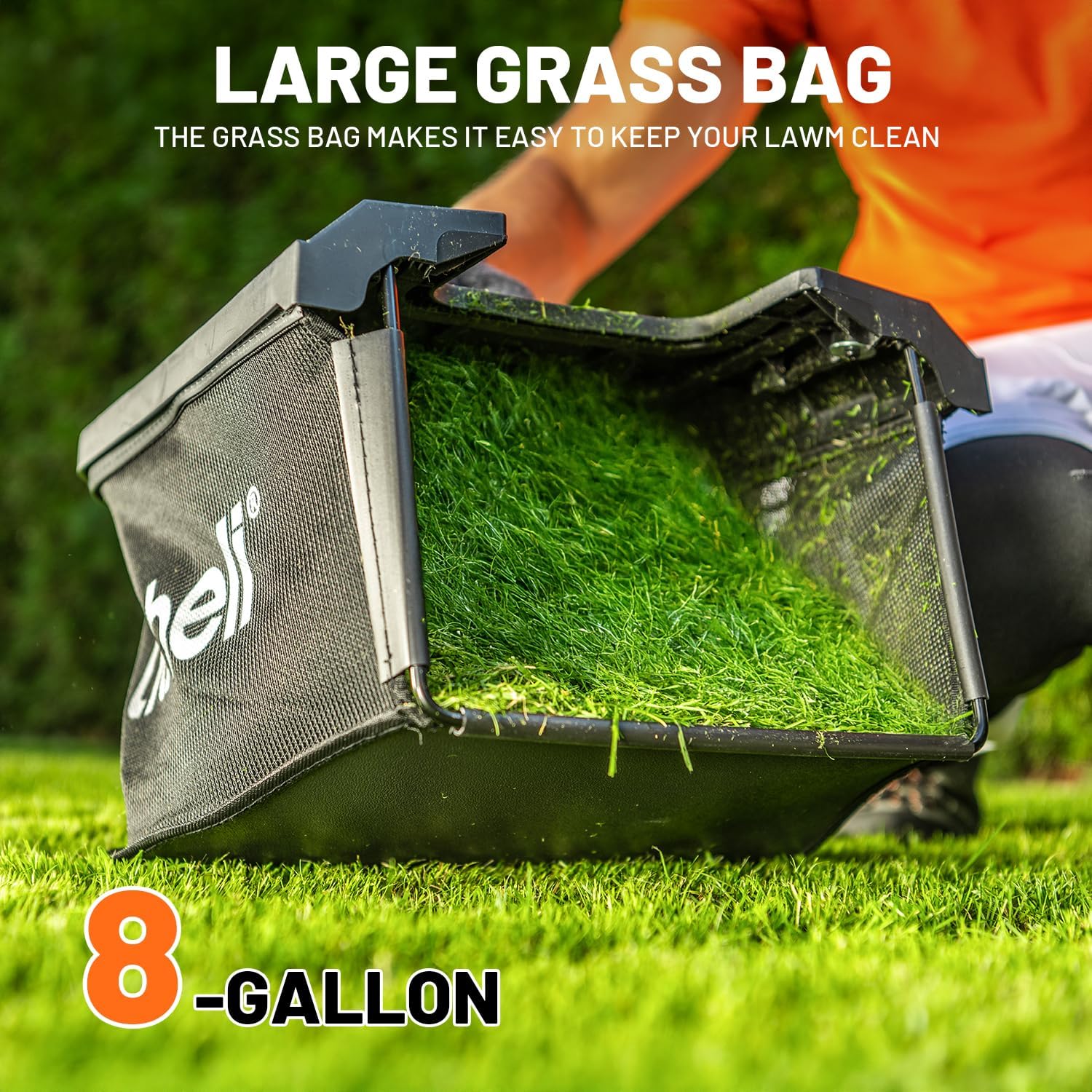 40V (2 x 20V) 16-inch cordless electric lawn mower, brushless mower, with 6 height adjustment functions, portable and lightweight push-type battery-driven lawn mower (including 2 4.0 amp-hour batteries)