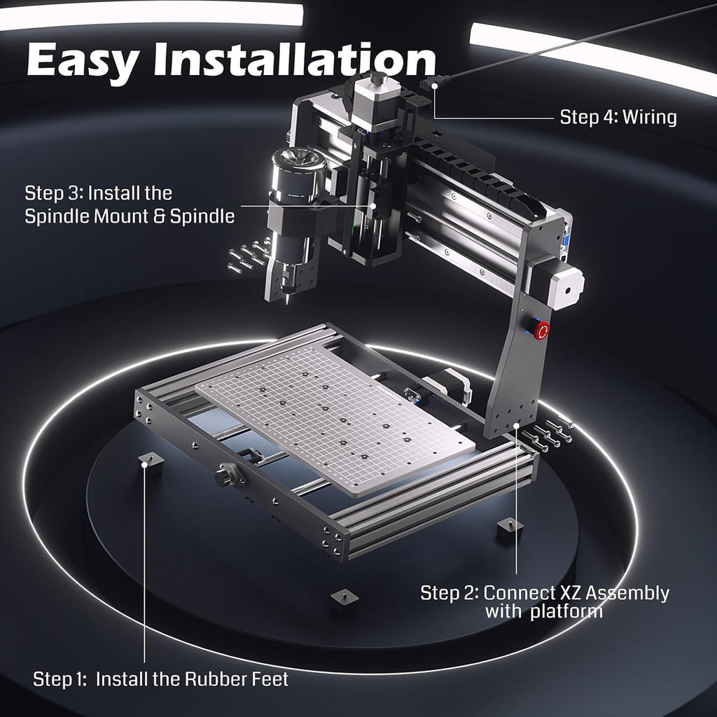 Router Kit GRBL Control 3 Axis Plastic Acrylic PCB PVC Wood Carving Milling Engraving Machine, XYZ Working Area 300x180x45mm
