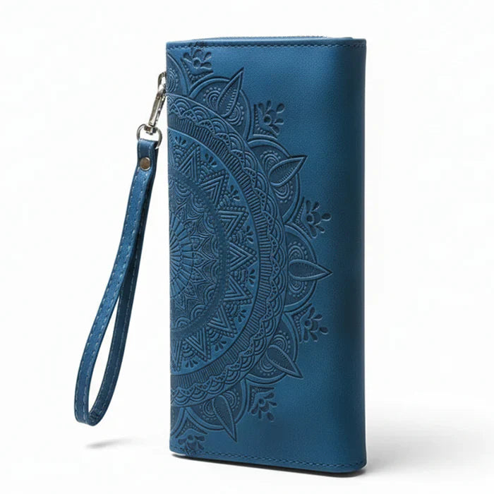 Long Lanyard Flap Faux Leather Phone Case - Zipper Wallet Card Holder Case