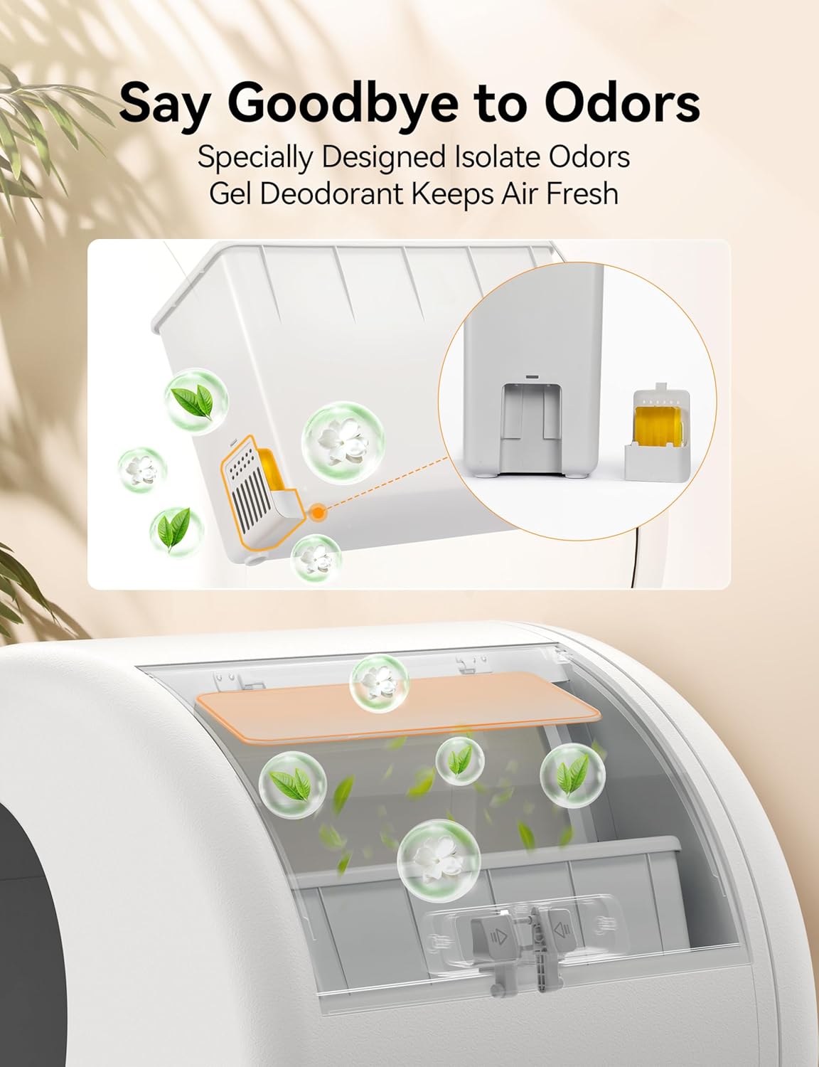 Self-Cleaning Cat Litter Box, Integrated Safety Protection Automatic Cat Litter Box for Multi Cats, Extra Large/Odor Isolation/APP Control Cat Litter Box