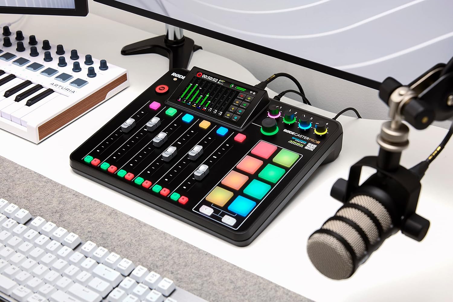 RODE RODECaster Pro II All-in-One Production Solution for Podcasting, Streaming, Music Production and Content Creation, Black