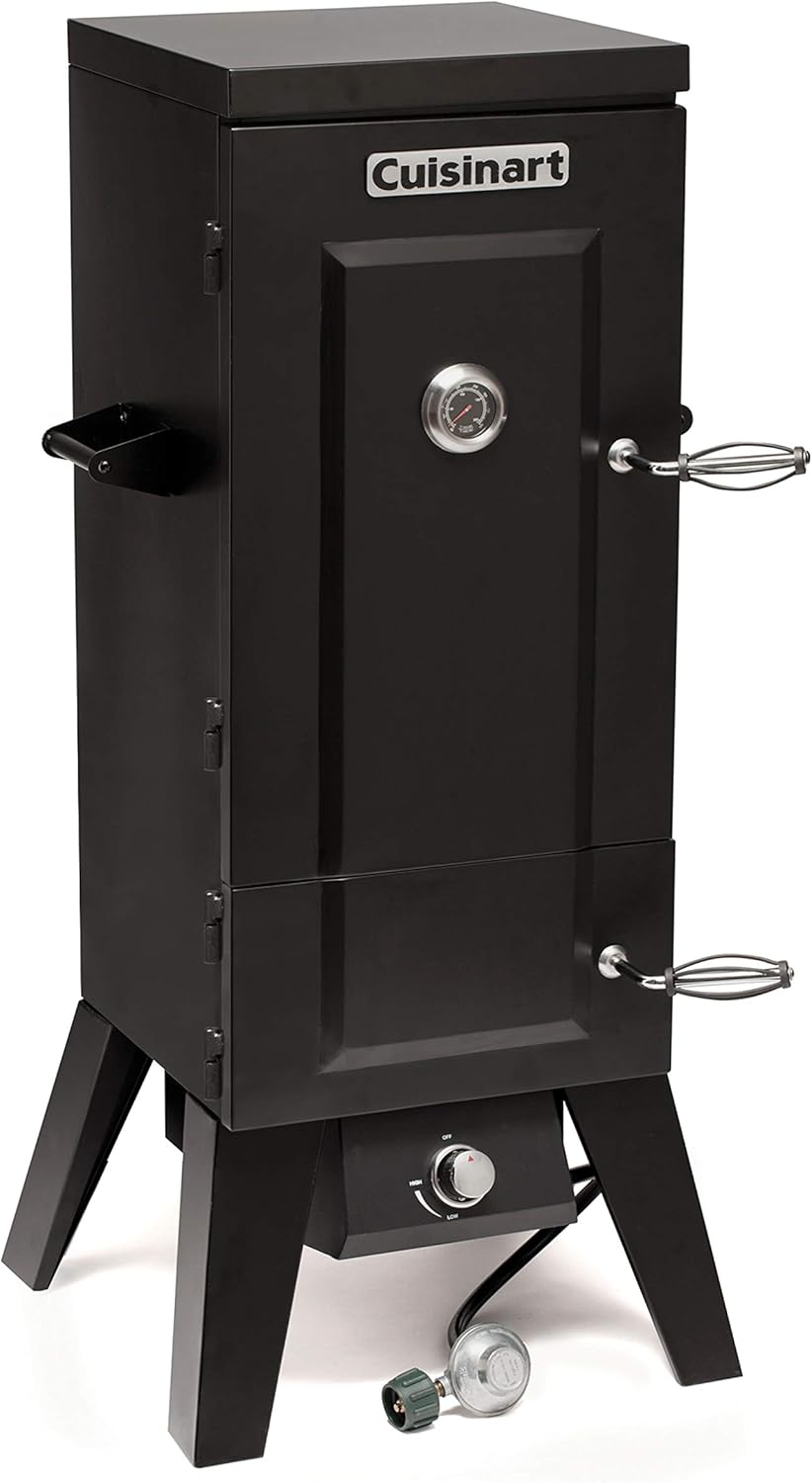 Vertical Propane Smoker, 4 Removable Racks, Spacious BBQ Smoker with Wood and Water Trays, 15,000 BTU Heat for Smoked Meat, Brisket, Jerky,
