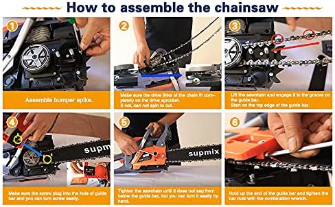 20-Inch Gas Powered Chainsaw,62cc Petrol Chainsaw Garden Tools,3.4HP 2 Cycle Gasoline Powered Chain Saws Handheld Cordless Petrol Chainsaws for Tree Cutting Outdoor Home Farm All Parts