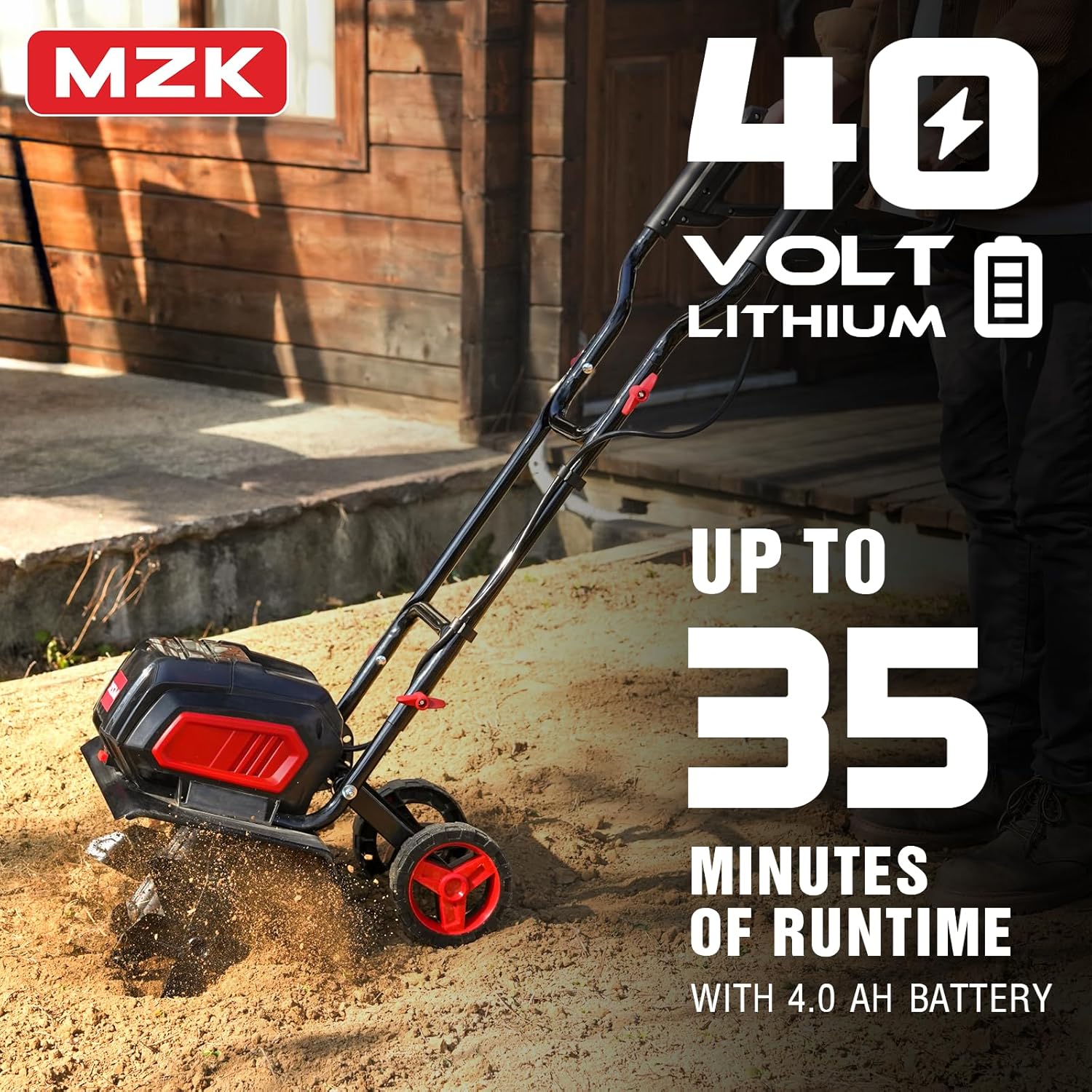 12-inch Cordless Garden Tiller, 12In Width and 8.6In Depth Garden Rototiller,Battery Powered Garden Cultivator for Lawn/Gardening/Soil Cultivation(2 * 4.0Ah Battery&Charger Included