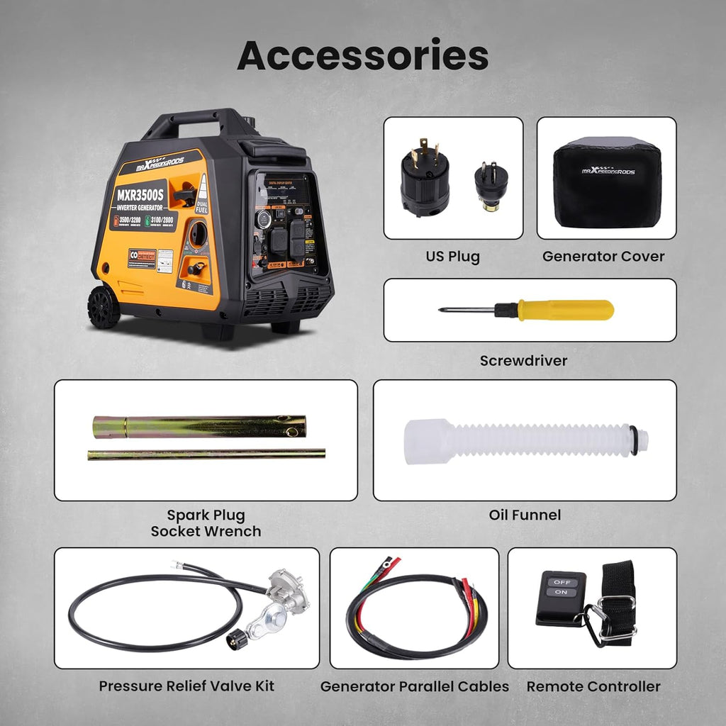3500W Portable Inverter Generator, RV Ready,for Outdoor Camping Trailer Event Commercial Mobile Power Supply Backup Event, Gas Powered, EPA Compliant,Compact & Lightweight 47LBs