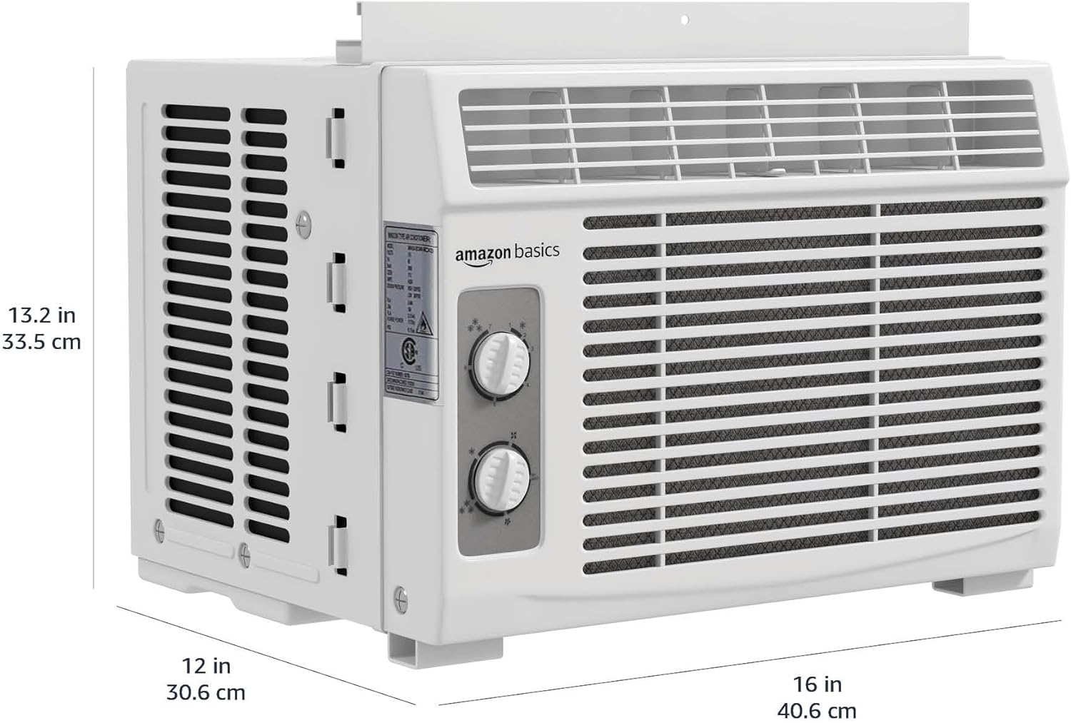 5000-BTU Small Window Air Conditioner, Up to 150 Sqf, Window AC Units with Cool and Fan Functions, Washable Filter, Adjustable Window Kit, Intuitive Mechanical Controls, White