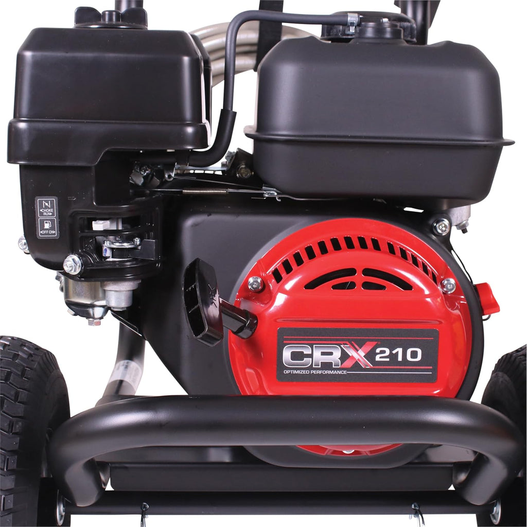 Clean Machine 3400 PSI Gas Pressure Washer, 2.5 GPM, CRX Engine, Includes Spray Gun and Wand, 4 QC Nozzle Tips, 5/16-in. x 25-ft.