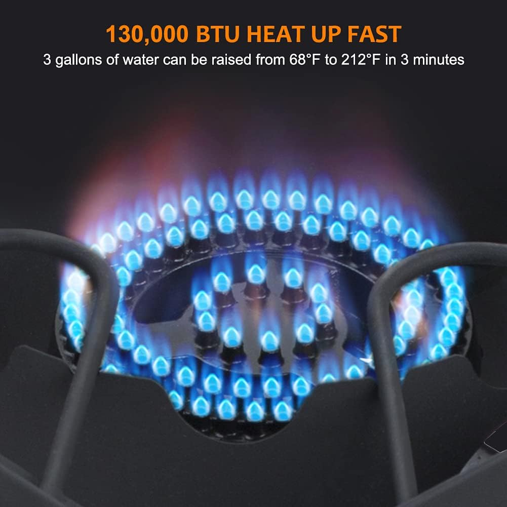 Double Propane Burner, Gas Burner Outdoor Stove Burner Gas, Up to 260,000 BTU/Hr Dual Burner Propane Stove with Propane Burner stand, Gas Burners for Cooking Outside Stove for Cooking Gas